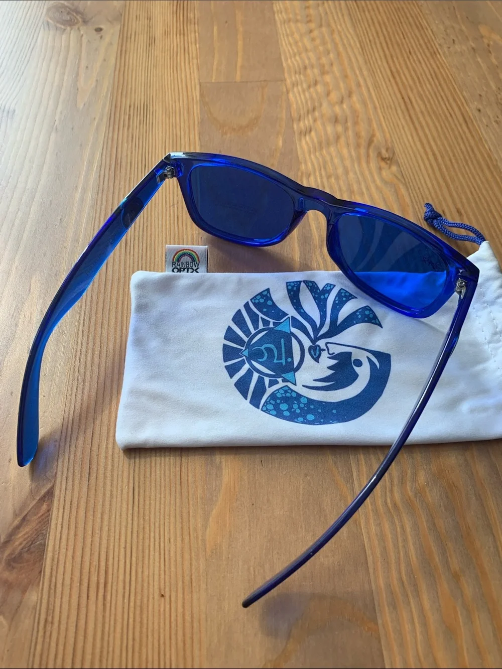 New Rainbow Optx Cobalt Blue Wayfarer Sunglasses Colored Lenses Adult